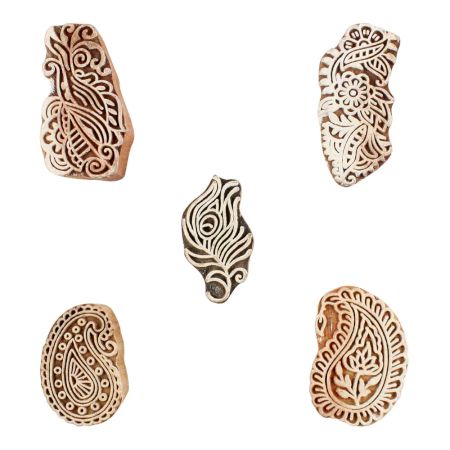 Set of 5 Piece New Mix Wooden Printing Blocks